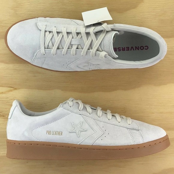 Converse Other - Converse Pro Leather Ox Low Top Beige Suede Gum Sz